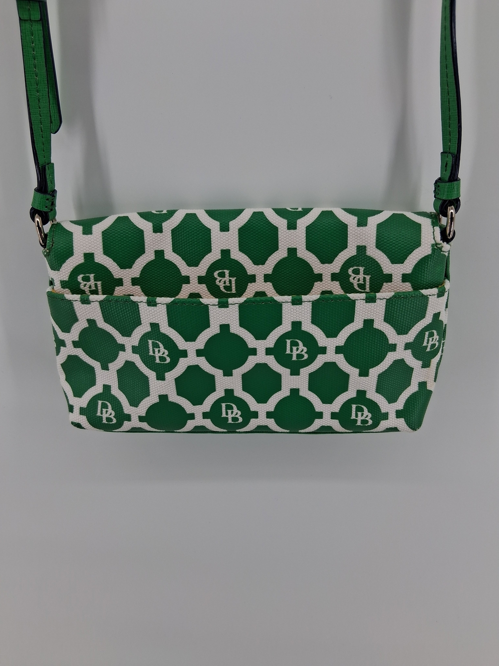 Dooney & Bourke Green and White Logo-Pattern Crossbody - Picture 2 of 5